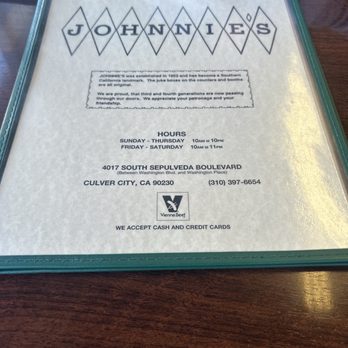Johnnie's Pastrami Restaurant - Menu - American Near Me - Culver City, California Johnnie's Pastrami Restaurant - Menu - American Near Me - Culver City, California