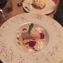 Dessert of the day. Meringue and a Nutella and banana cream concoction Dessert of the day. Meringue and a Nutella and banana cream concoction