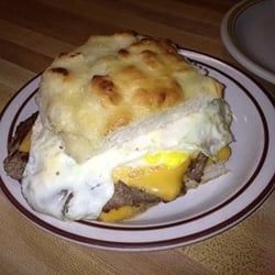 Flynnie's Diner - Breakfast sandwich. Sausage, egg and cheese on made from scratch buttermilk biscuit.