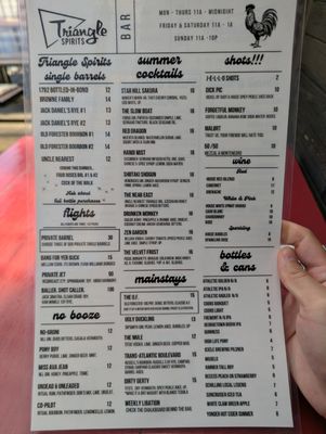 Menu photo 2 Triangle Spirits Seattle, WA