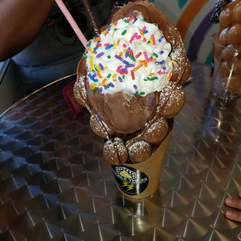 Double Three - Chocolate Waffle with Chocolate Ice Cream Pocky sticks rainbow sprinkles and whipped cream! Delicious!!! - Ice Cream & Frozen Yogurt Near Me - Honolulu, Hawaii Double Three - Chocolate Waffle with Chocolate Ice Cream Pocky sticks rainbow sprinkles and whipped cream! Delicious!!! - Ice Cream & Frozen Yogurt Near Me - Honolulu, Hawaii