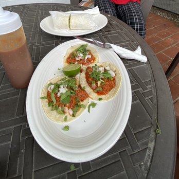 Liam Restaurant - Beef burrito top  Chorizo tacos bottom - American Near Me - Lexington, Kentucky