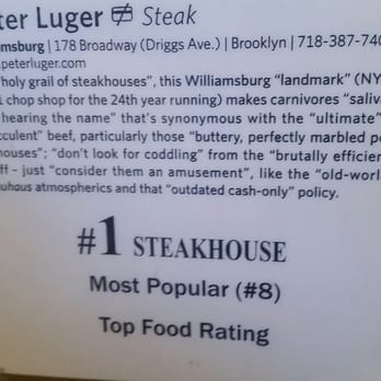 Peter Luger - Yup, they're famous. And for good reason, too! - Steakhouses Near Me - Brooklyn, New York Peter Luger - Yup, they're famous. And for good reason, too! - Steakhouses Near Me - Brooklyn, New York