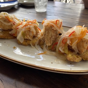 Dukunoo - Tostones with snapper! Incredible!!! - Caribbean Near Me - Miami, Florida Dukunoo - Tostones with snapper! Incredible!!! - Caribbean Near Me - Miami, Florida