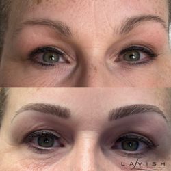 Lavish Brows LLC - Before and after Microblading, Newly Microbladed eyebrows