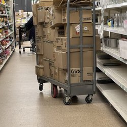 Dollar Tree - Seriously, though I couldn't chop half the aisles because my wheelchair would not fit through them because of this