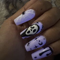 Ghost Face Nails