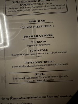 Menu photo 5 Guerra Steakhouse Arlington, VA