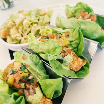 Reflections at Glasshouse - Caesar Salad + Crispy Fish Tacos - Salad Near Me - Golden Oak, Florida Reflections at Glasshouse - Caesar Salad + Crispy Fish Tacos - Salad Near Me - Golden Oak, Florida