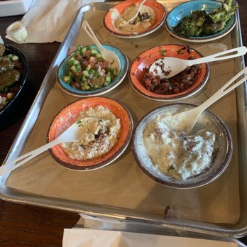 Mazra - Sides NOT the sampler as we thought LOL - Mediterranean Near Me - San Bruno, California Mazra - Sides NOT the sampler as we thought LOL - Mediterranean Near Me - San Bruno, California