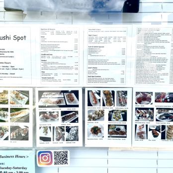 Sushi Spot - Outside Menu posted at entrance - Japanese Near Me - Aiea, Hawaii