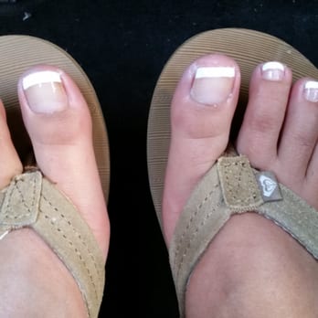 Nail Touch - This is even  after I asked her to thin out the white tips and clean it up a bit - Nail Salons Near Me - Mountain View, California