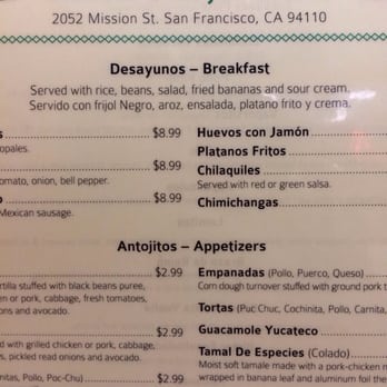 Castillito Yucateco - Menu - Mexican Near Me - San Francisco, California Castillito Yucateco - Menu - Mexican Near Me - San Francisco, California