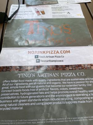 Menu photo 2 Tino’s Artisan Pizza Ocean Grove, NJ Menu photo 2 Tino’s Artisan Pizza Ocean Grove, NJ