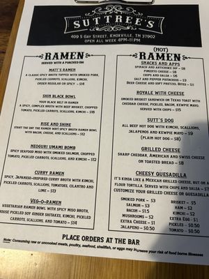 Menu photo 2 Suttree's High Gravity Tavern Knoxville, TN