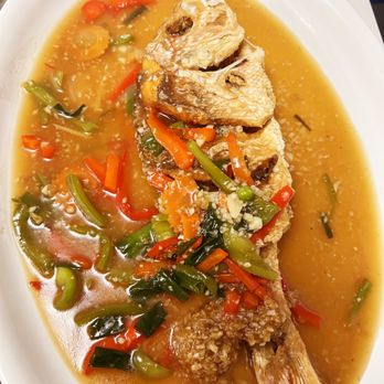Thailand Restaurant - a plate of fish and vegetables - Thai Near Me - Clark, New Jersey Thailand Restaurant - a plate of fish and vegetables - Thai Near Me - Clark, New Jersey