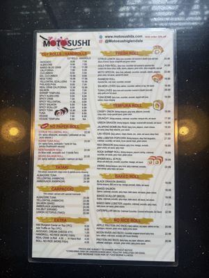 Menu photo 7 Moto Sushi Glendale, CA