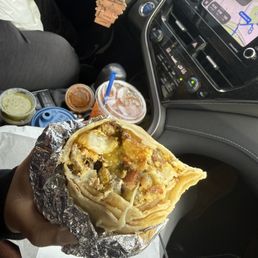 Asada bacon breakfast burrito Asada bacon breakfast burrito