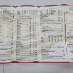Fairfield House of Pizza - Menu side 1