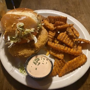 River Inn - Chicken sandwich with sweet potato fries - American Near Me - Hanover, Minnesota River Inn - Chicken sandwich with sweet potato fries - American Near Me - Hanover, Minnesota