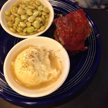 The Blue Plate - West - My Mom got meatloaf with 2 sides. Butter beans and mashed potatoes and gravy. - American Near Me - Dothan, Alabama