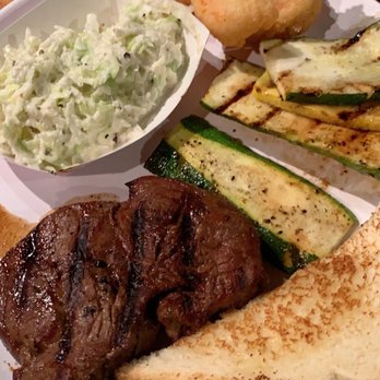 Steve's Corner Cafe - Filet and shrimp with the grilled veggies and coleslaw - Seafood Near Me - Macon, Georgia