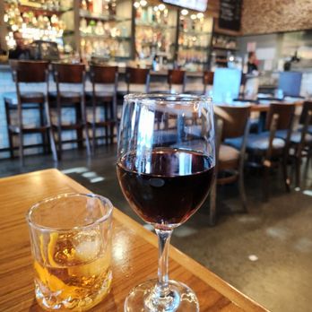 La Pizzeria Cupertino - Glass of Tesstarossa Pinot Noir & Old Fashioned - Italian Near Me - Cupertino, California