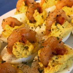 RMashelle Catering - Cajun Shrimp Deviled Eggs