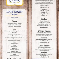 El Centro Grill - Late Night