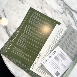 Coffee menu