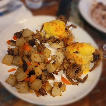 Barn 34 - Softshell Crab Benedict with potatoes, onions, and sweet peppers. - Bars Near Me - Ocean City, Maryland