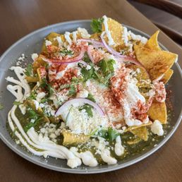 Green Chilaquiles  Delicious! Flavor beautiful plated