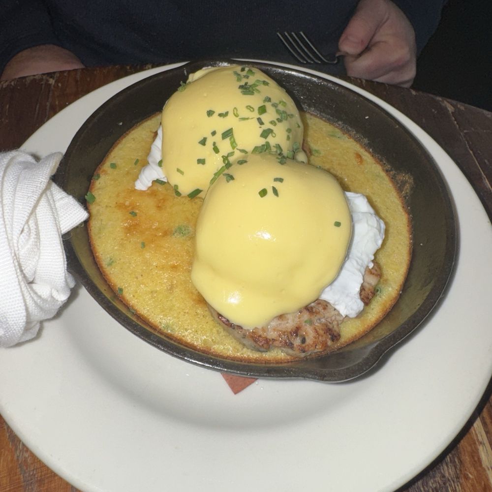 The Smith - Chicken Sausage Eggs Benedict over corn bread - New American Near Me - Washington, DC, District of Columbia The Smith - Chicken Sausage Eggs Benedict over corn bread - New American Near Me - Washington, DC, District of Columbia