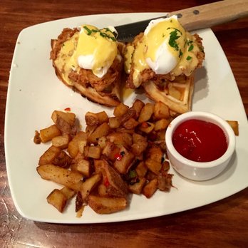 Kitchen 519 - Chicken & Waffles Benedict - New American Near Me - Glendora, New Jersey Kitchen 519 - Chicken & Waffles Benedict - New American Near Me - Glendora, New Jersey