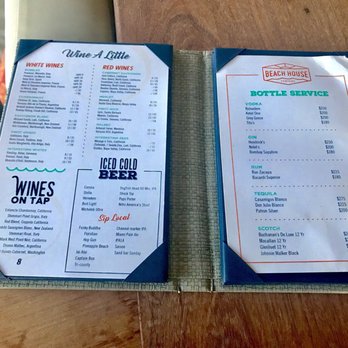 Beach House - Upstairs Lounge Wine/Beer/Bottle Service Menu- - Bars Near Me - Pompano Beach, Florida