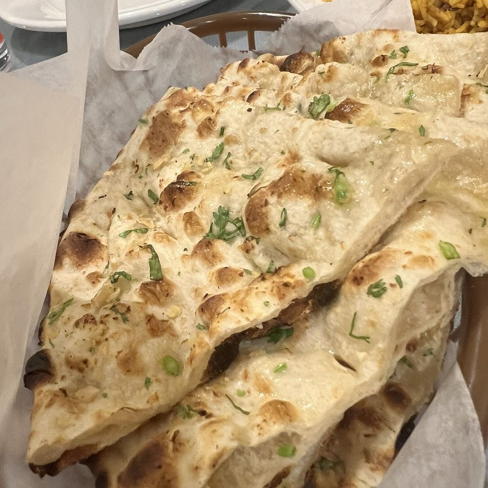 Taj Cafe - Garlic Naan bread - Indian Near Me - Santa Rosa, California