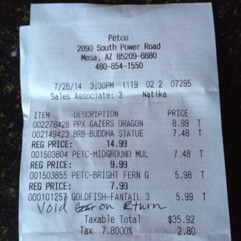 Petco - Goldfish warranty void because we already have a goldfish in our 10 gallon tank!! Cashier hand wrote this without informing us! - Pet Stores Near Me - Mesa, Arizona Petco - Goldfish warranty void because we already have a goldfish in our 10 gallon tank!! Cashier hand wrote this without informing us! - Pet Stores Near Me - Mesa, Arizona
