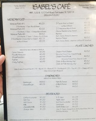 Menu photo 6 Isabel's Cafe Port Isabel, TX