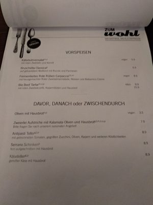 Menu photo 7 Zum Wohl Gasthaus Vienna, 9 Menu photo 7 Zum Wohl Gasthaus Vienna, 9