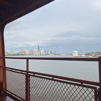 Staten Island Ferry - View of the city from outdoor city seating area - Ferries Near Me - New York, New York