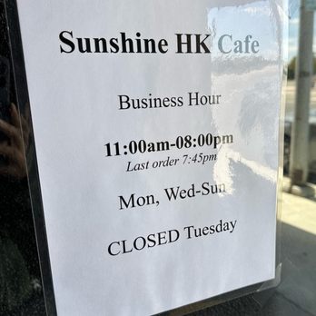 Sunshine HK Cafe - As of 5/25/26 - Chinese Near Me - San Carlos, California Sunshine HK Cafe - As of 5/25/26 - Chinese Near Me - San Carlos, California