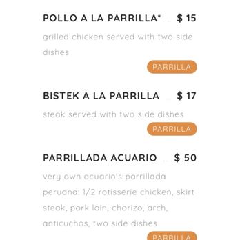 Acuario - Menu - Peruvian Near Me - Stamford, Connecticut Acuario - Menu - Peruvian Near Me - Stamford, Connecticut