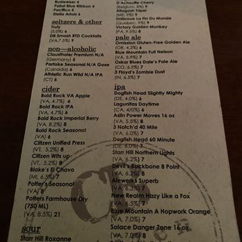 Citizen Burger Bar - Drink Menu - Burgers Near Me - Charlottesville, Virginia