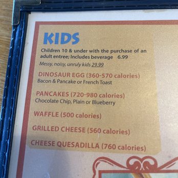 J Christophers - Kids menu and up charge for unruly children - Breakfast & Brunch Near Me - Woodstock, Georgia J Christophers - Kids menu and up charge for unruly children - Breakfast & Brunch Near Me - Woodstock, Georgia