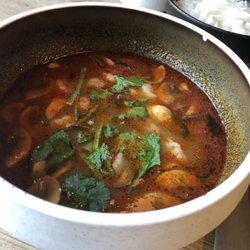 Monsoon - Tom Yum with gluten free rice noodles. Delicious!
