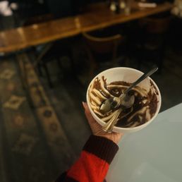 An empty bowl of dessert ‍