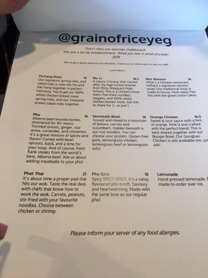 Menu photo 1 Grain of Rice Edmonton, AB