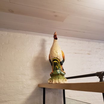 The Athens Rooster - a rooster on a shelf - New American Near Me - Athens, New York