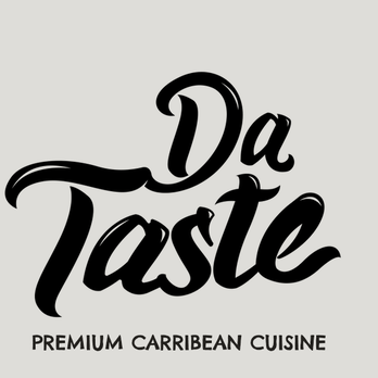 Da Taste Take Out - a black and white logo with palm trees - Caribbean Near Me - Oshawa, Ontario
