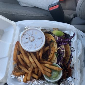 The Purple Pit Stop - Chicken taco's with fries - Burgers Near Me - Polk City, Florida